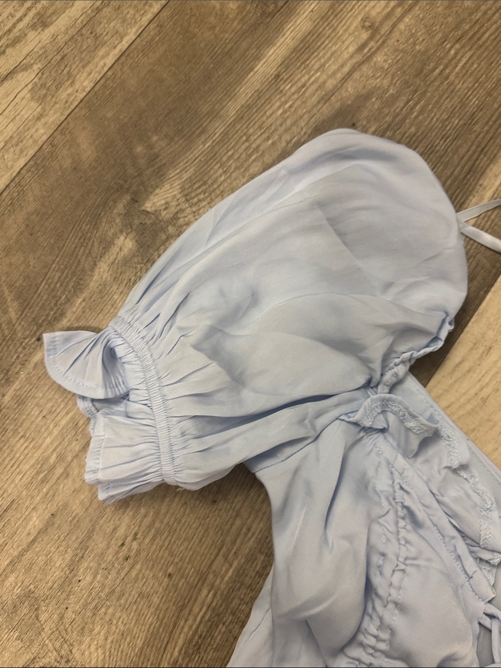 Selfie Leslie Light Blue Ruched Ruffle Sundress - Picture 7 of 8